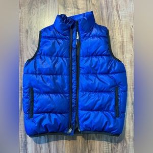 Boys Royal Blue Zip Up Sleeveless Puffer Vest (XS)